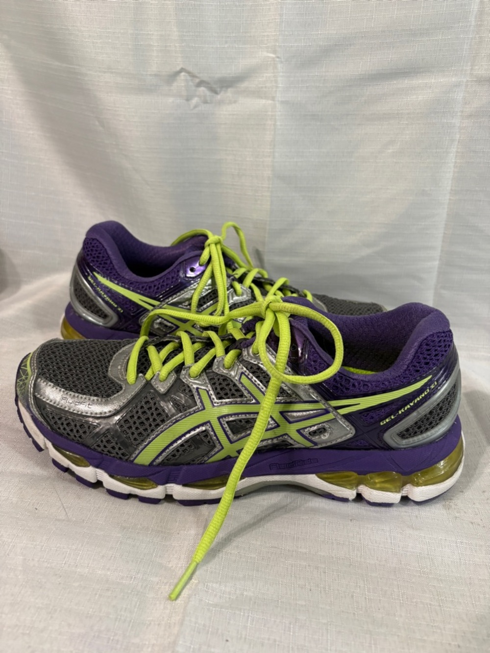 Asics Women's Running Shoes in Purple and Lime Green